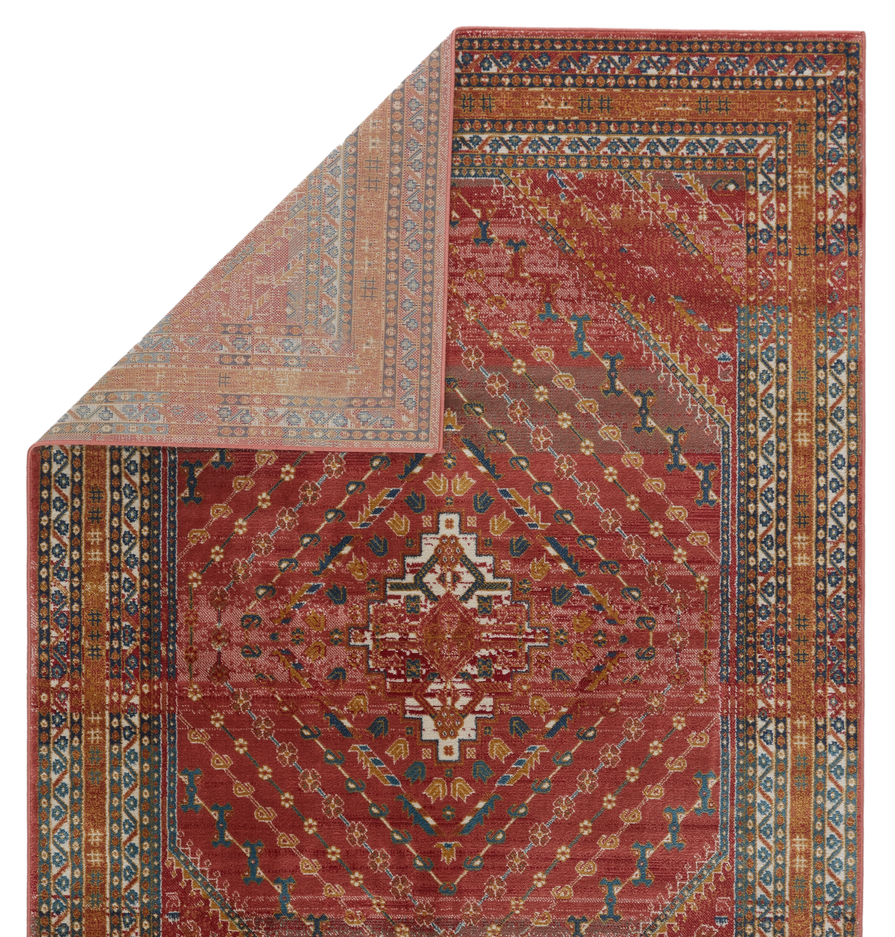 Vibe By Selah Medallion Red/ Gold Area Rug (7'6"X9'6") - Image 2