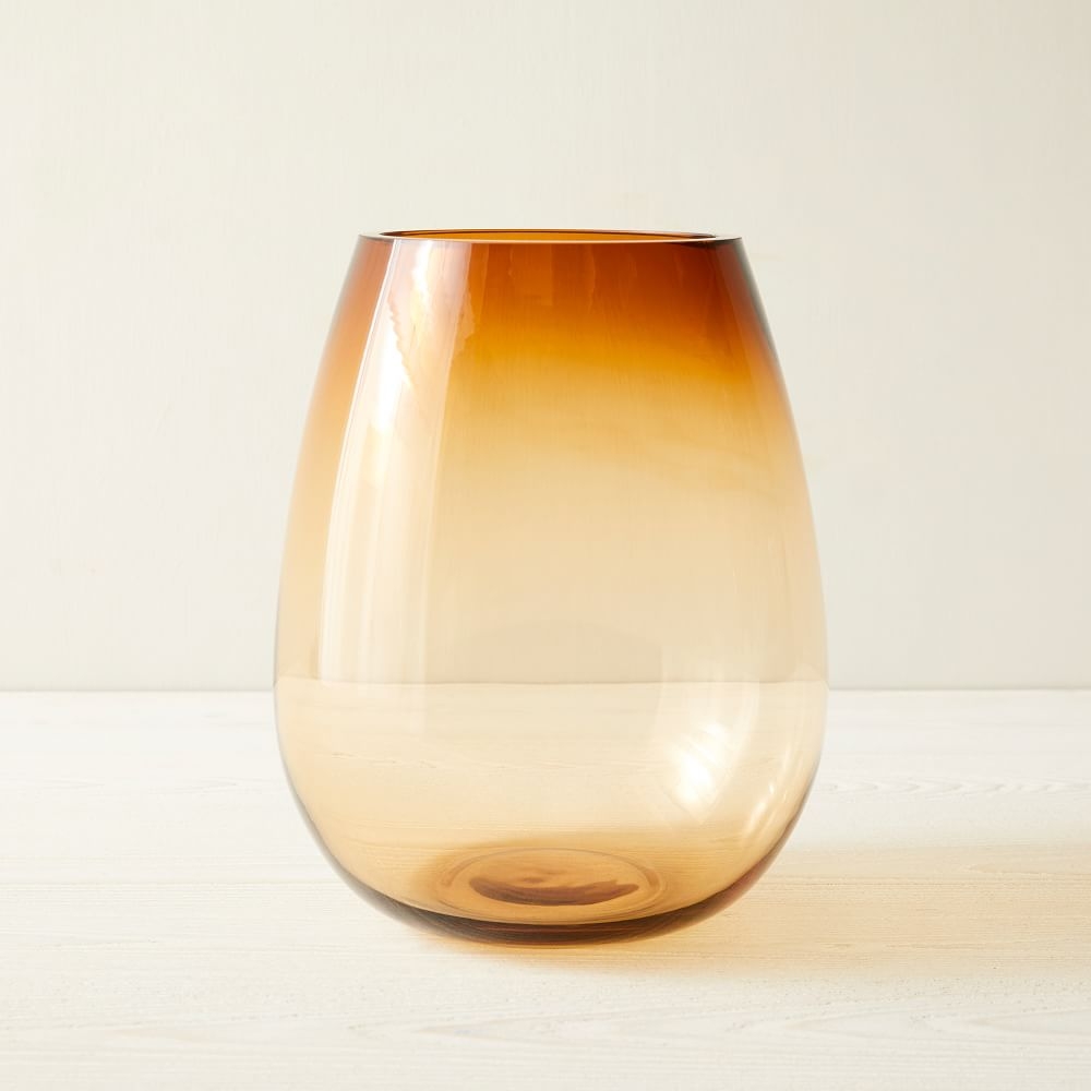 Foundations Glass Tapered Vase, Golden Oak, 12" - Image 0