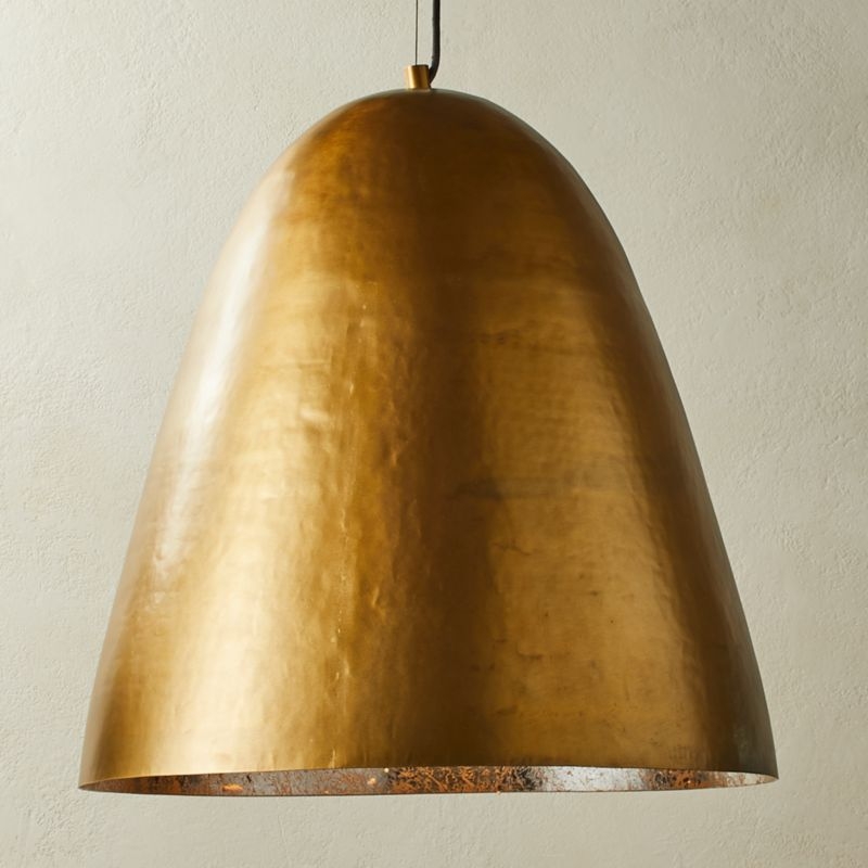 Hammered Brass Dome Pendant Light - Image 1