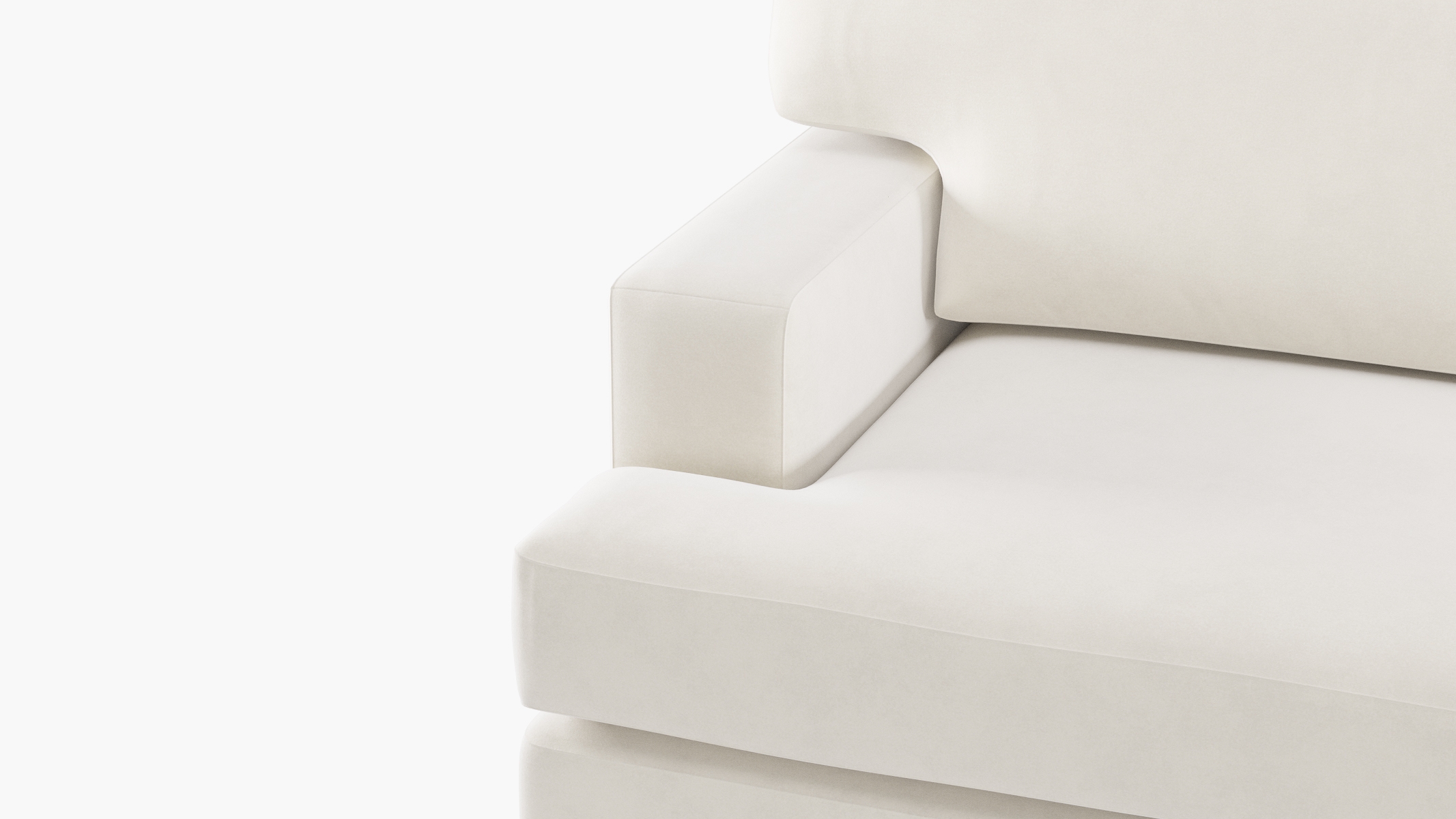 Classic Sofa, White Classic Velvet, Oak - Image 4