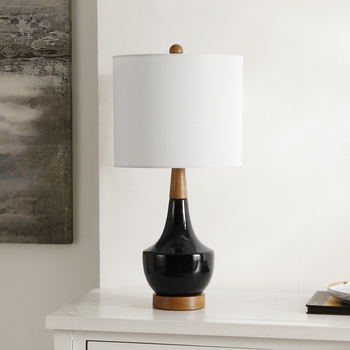 Edalyn 20.25" Table Lamp - Black/Natural - Safavieh - Image 1