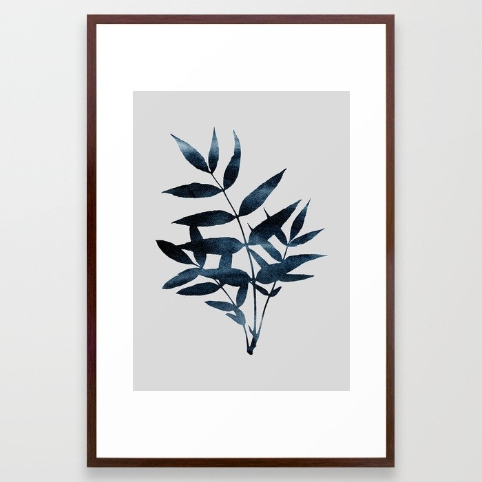 Watercolor Leaves 9 Framed Art Print by Mareike BaPhmer - Conservation Walnut - LARGE (Gallery)-26x38 - Image 0