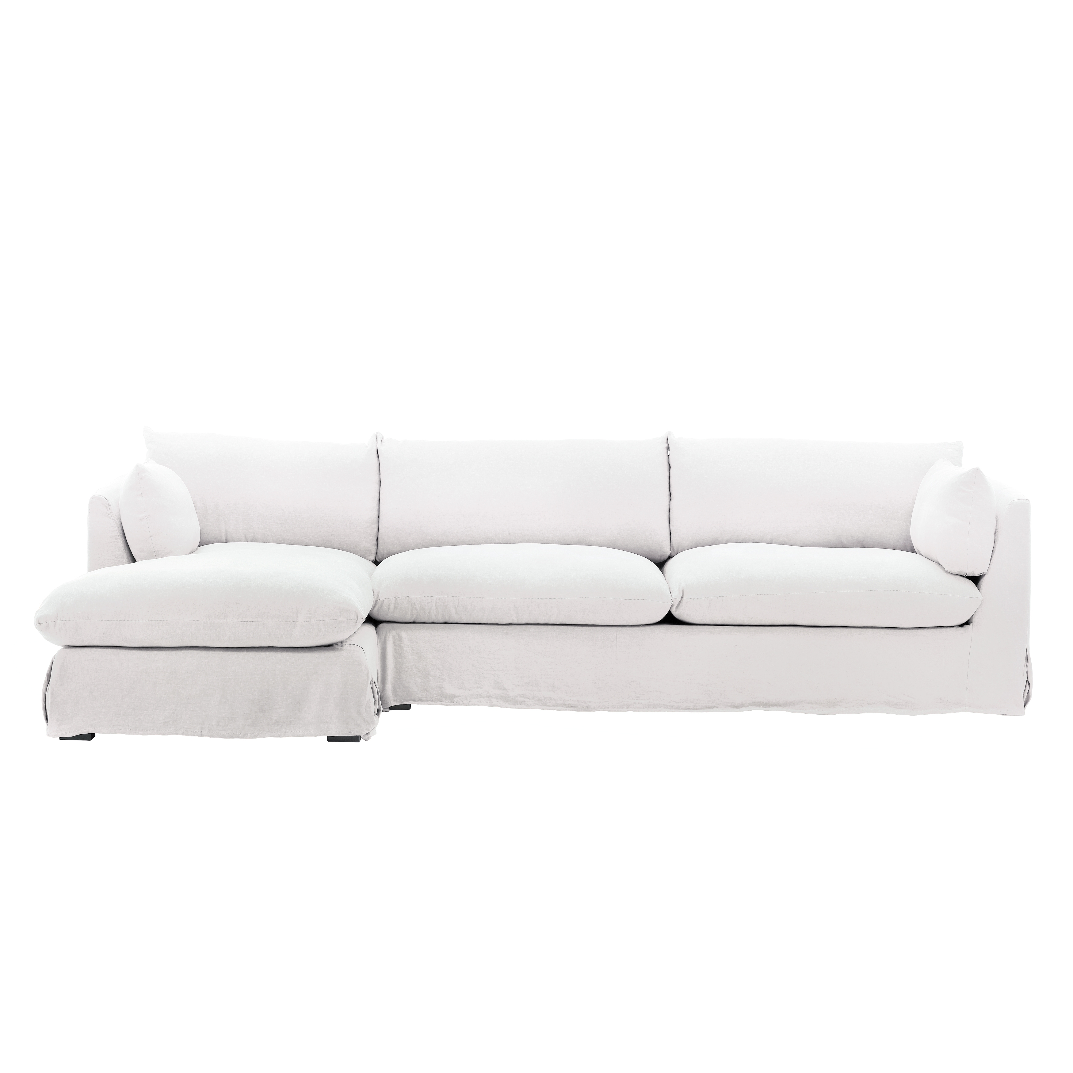 Otis 2 Piece Chaise Sectional Slipcover LAF White - Image 0