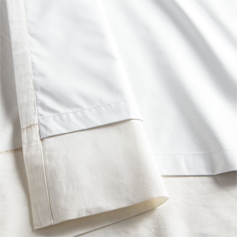 Pampas Ivory Embroidered Stitch Organic Cotton Blackout Curtain Panel 44"x96" - Image 4