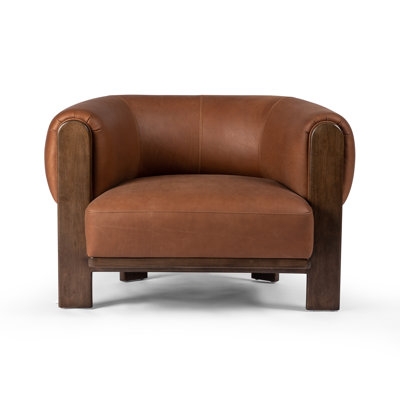 Lovella Leather Barrel Chair - Image 0