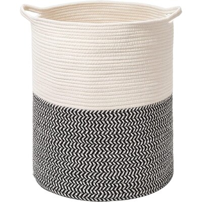 Cotton Rope Basket With Handle Laundry Clothes Hamper Woven Toy Storage Baskets For Kids Nursery Bin Blankets Basket Living Room - Image 0