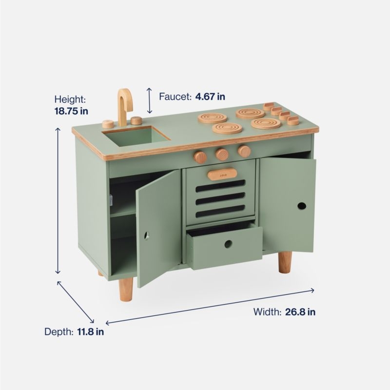 Lalo Sage Green Montessori Kids Play Kitchen - Image 8