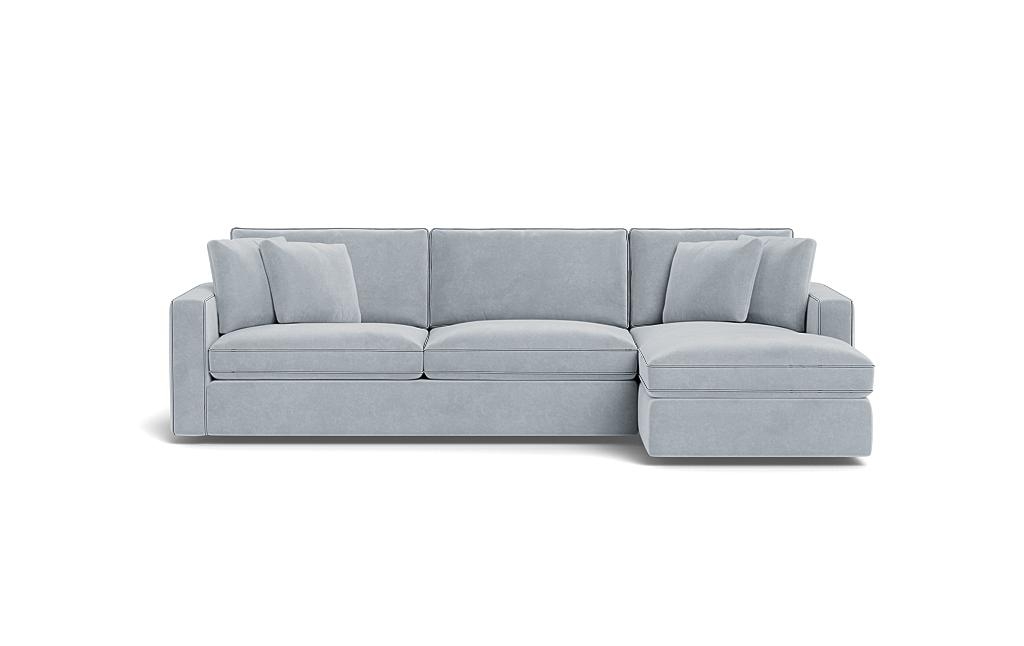James 3-Seat Right Chaise Sleeper Storage Sectional and Contrast Piping - Image 0