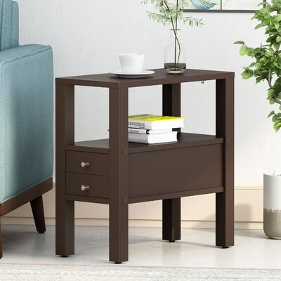 Dailey Solid Wood 2 - Drawer End Table with Storage - Image 0