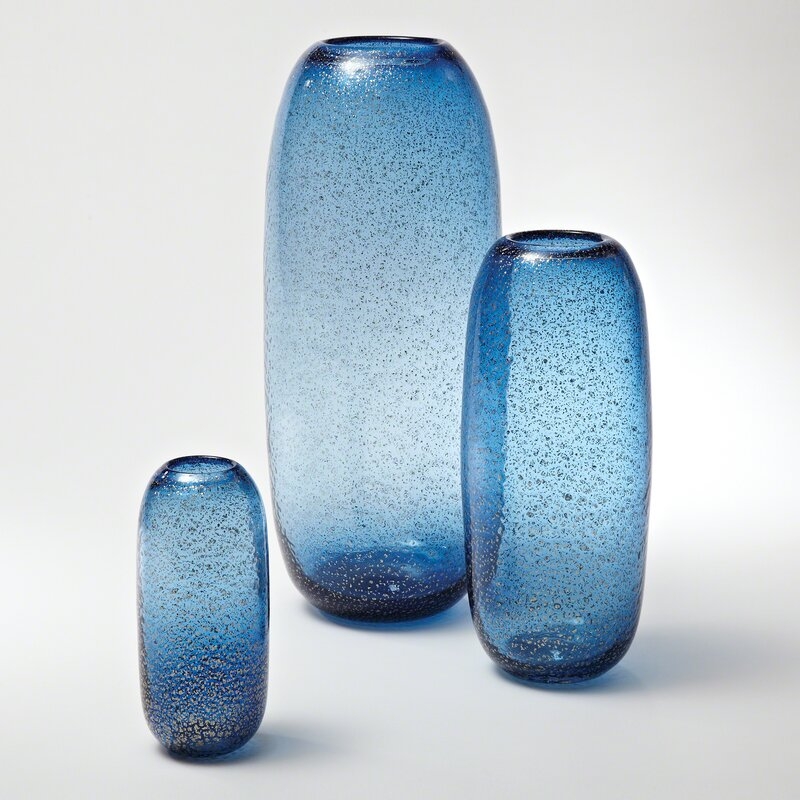 Global Views Stardust Blue Glass Table Vase Size: Small - Image 0