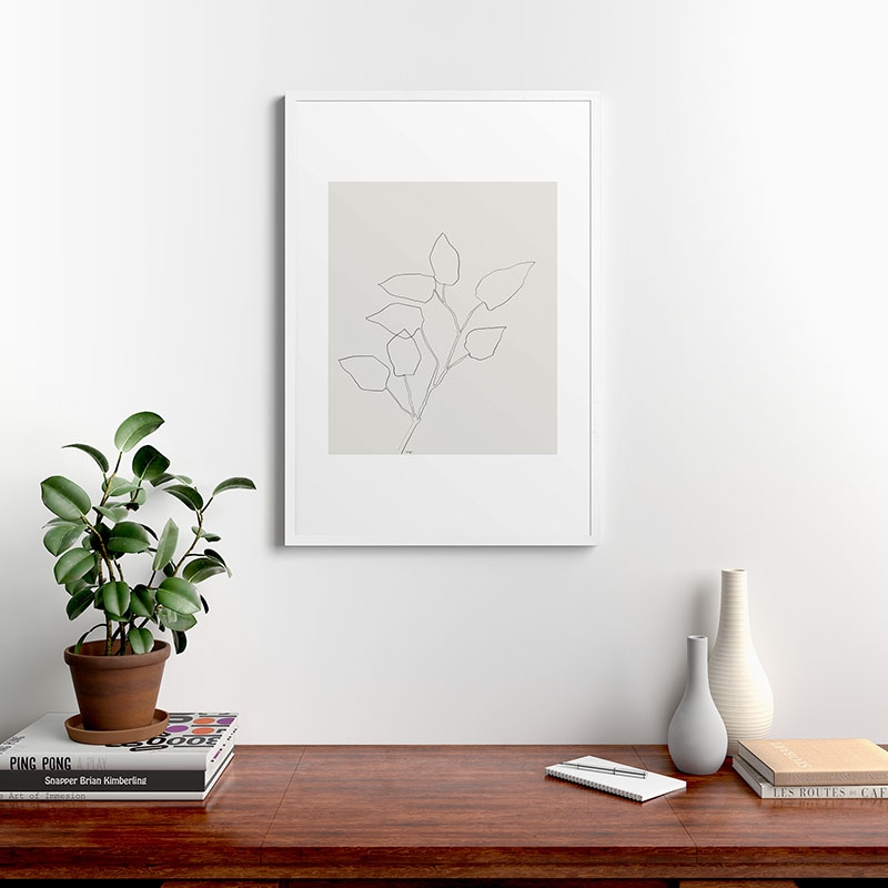 Floral Study No 5 by Megan Galante - Framed Art Print Modern White 24" x 36" - Image 1