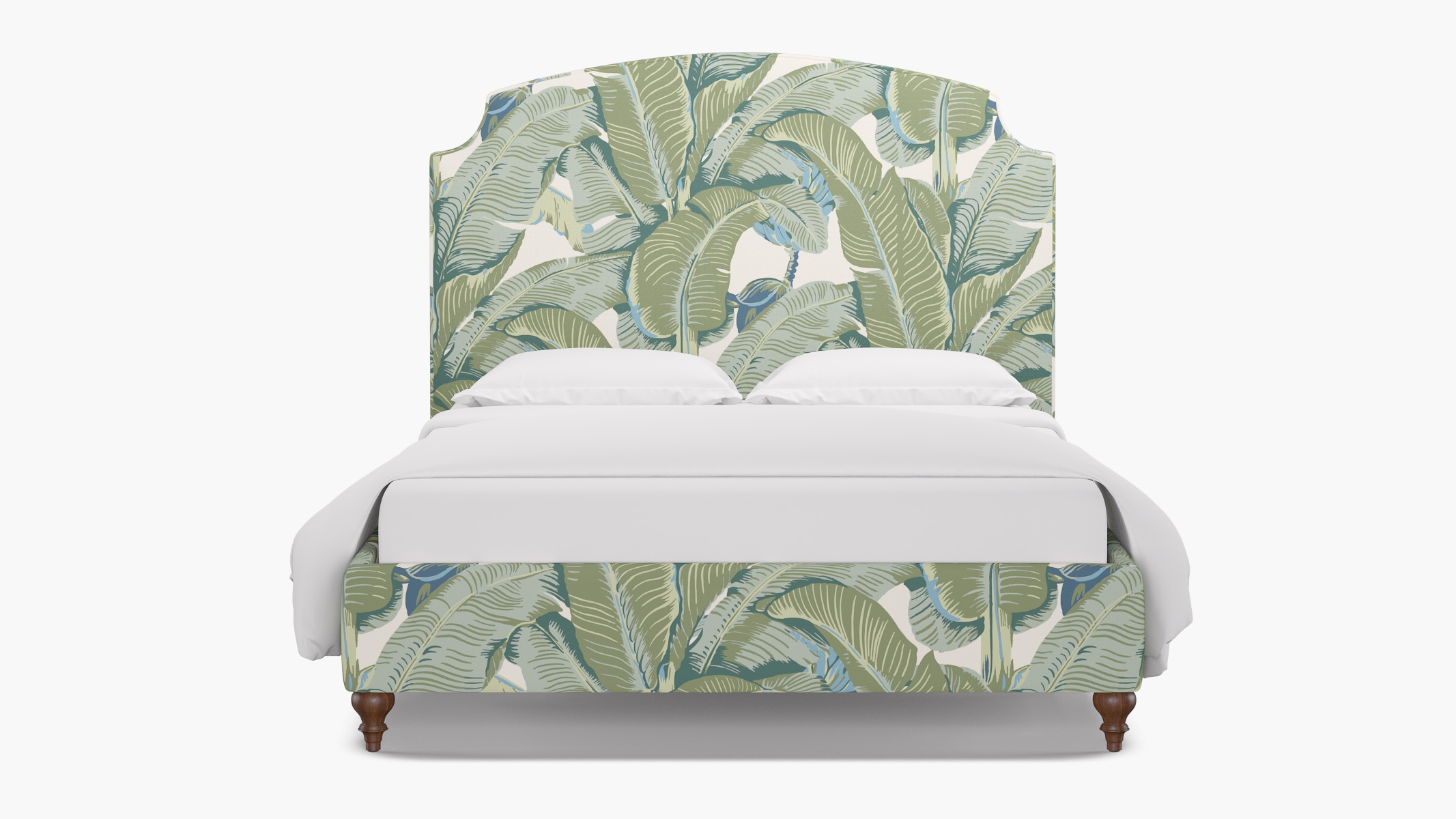 Cove Bed, Pistachio Martinique®, Walnut Decorative Tapered Leg, Twin - Image 0