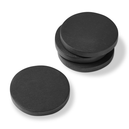 Black Wood Coasters, Set of 4 - Image 0
