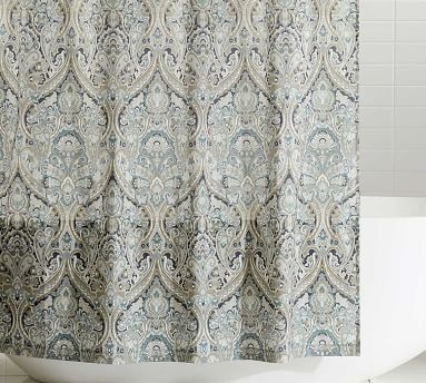 Mackenna Printed Shower Curtain, 72", Taupe - Image 2