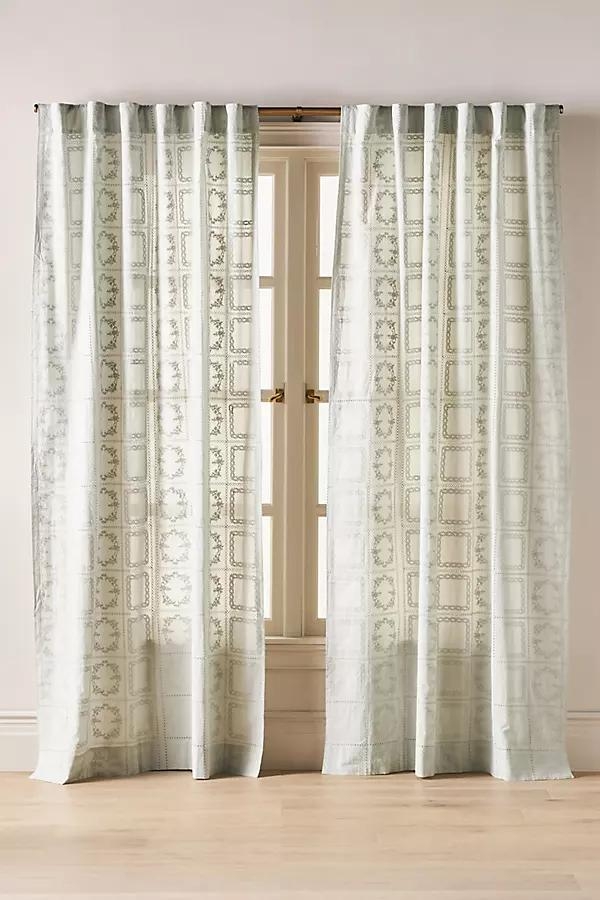 Cotton Eyelet Embroidered Sheer Curtain - Image 0
