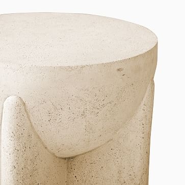 Monti White Lava Stone Side Table - Image 1