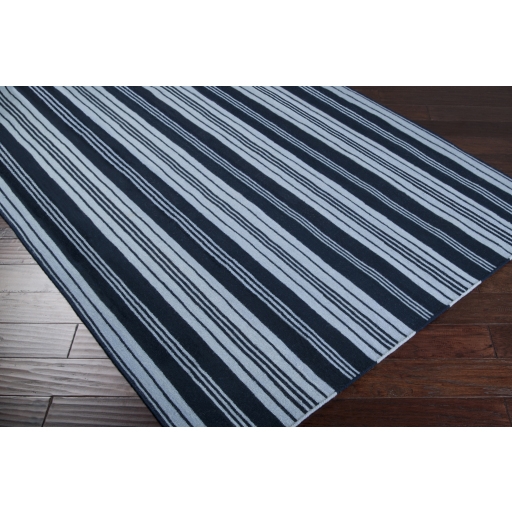 Farmhouse Stripes Blue Indoor 2' x 3' Handmade Rug - Image 3