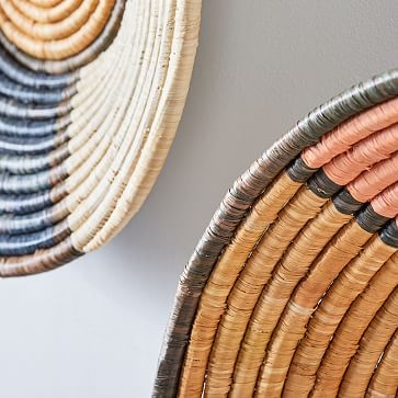 Woven Colorblocked Wall Basket, Medium - Image 1