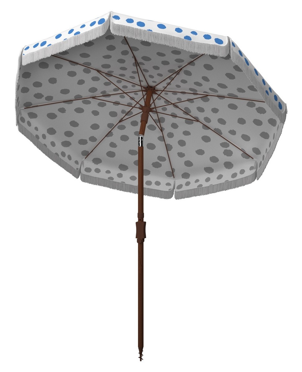 Sydney 6.5' Beach Umbrella - Baby Blue/White - Safavieh - Image 2