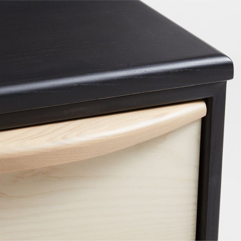 Kaufman 62" Black and Natural Wood Desk with File Drawer - Image 7