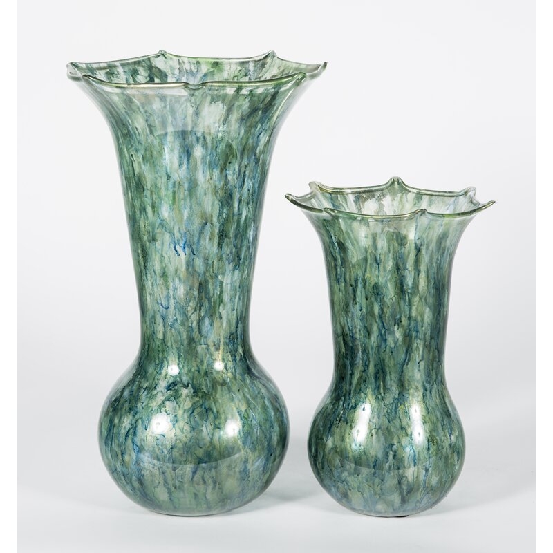 Prima Design Source Camila Hand Blown Glass Vase Size: 20" H x 10" W x 10" D - Image 0