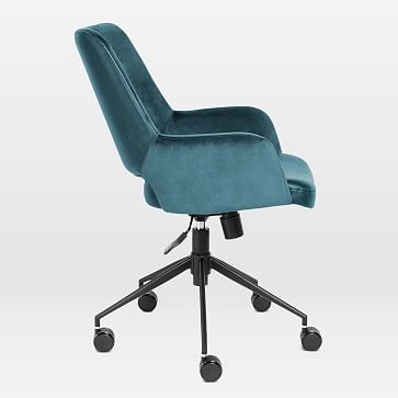 Two-Toned Upholstered Tilt Office Chair, Blue - Image 2