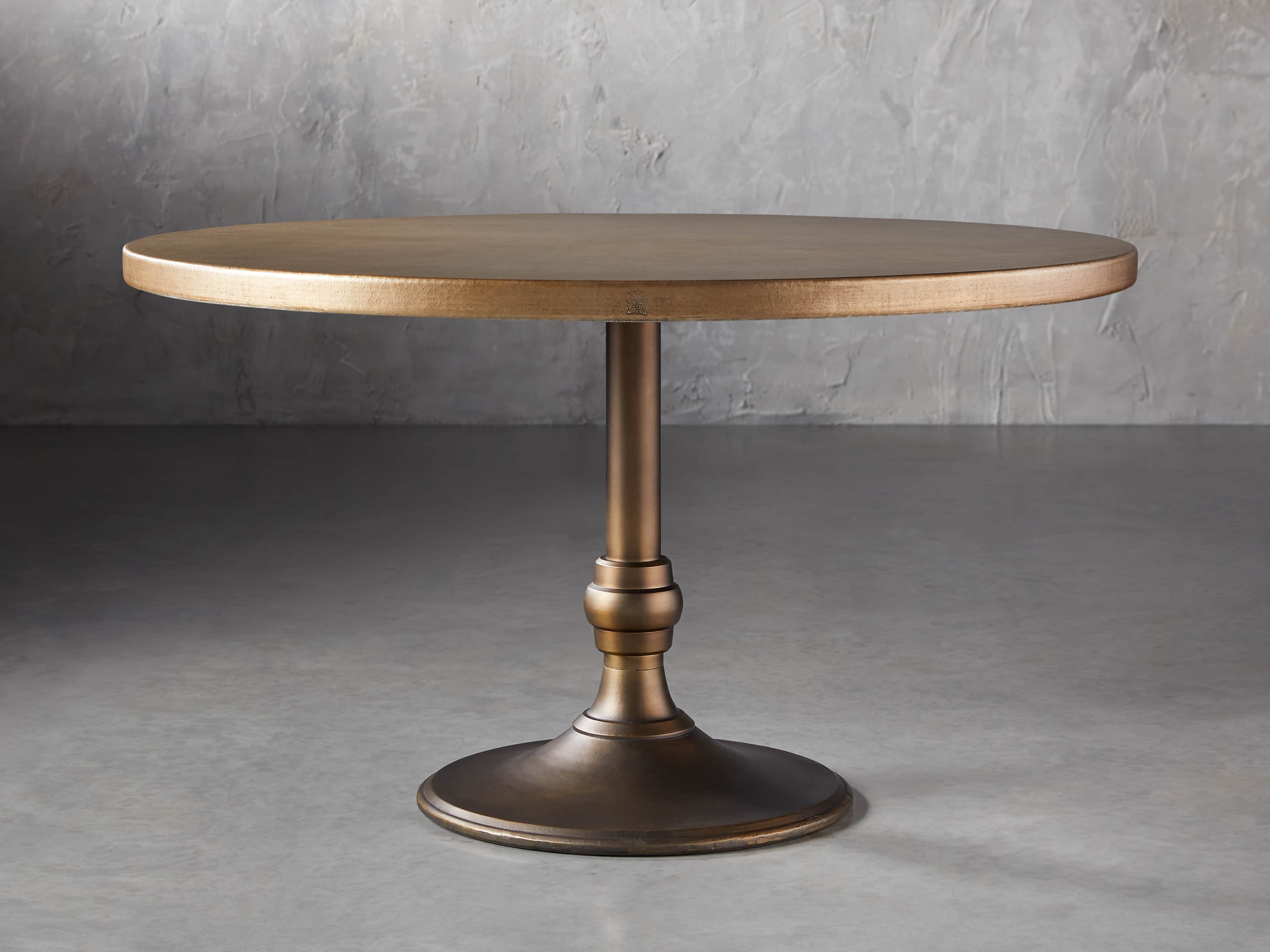 Recycled Metal Bistro Table with Wade Base in 100% Copper 36" Brass   - Image 0