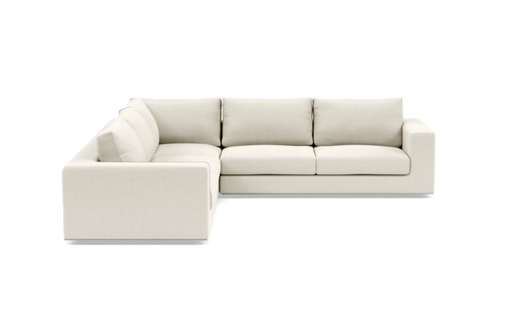 Walters Corner Sectional with White Chalk Fabric and down alternative cushions - Image 2