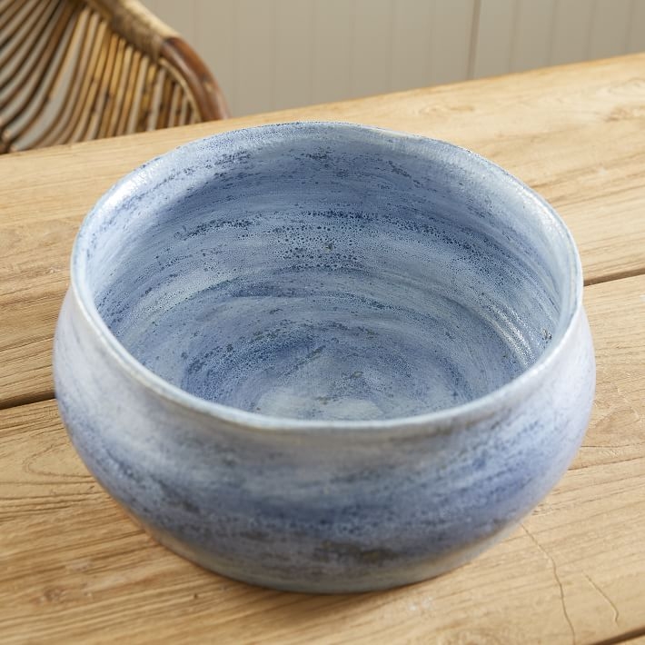 Caspian Ceramic Decorative Bowl, Blue Ombre - Image 1