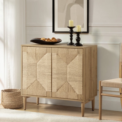 Louella 32"W Woven Transitional 2-Door Accent Cabinet - Image 0
