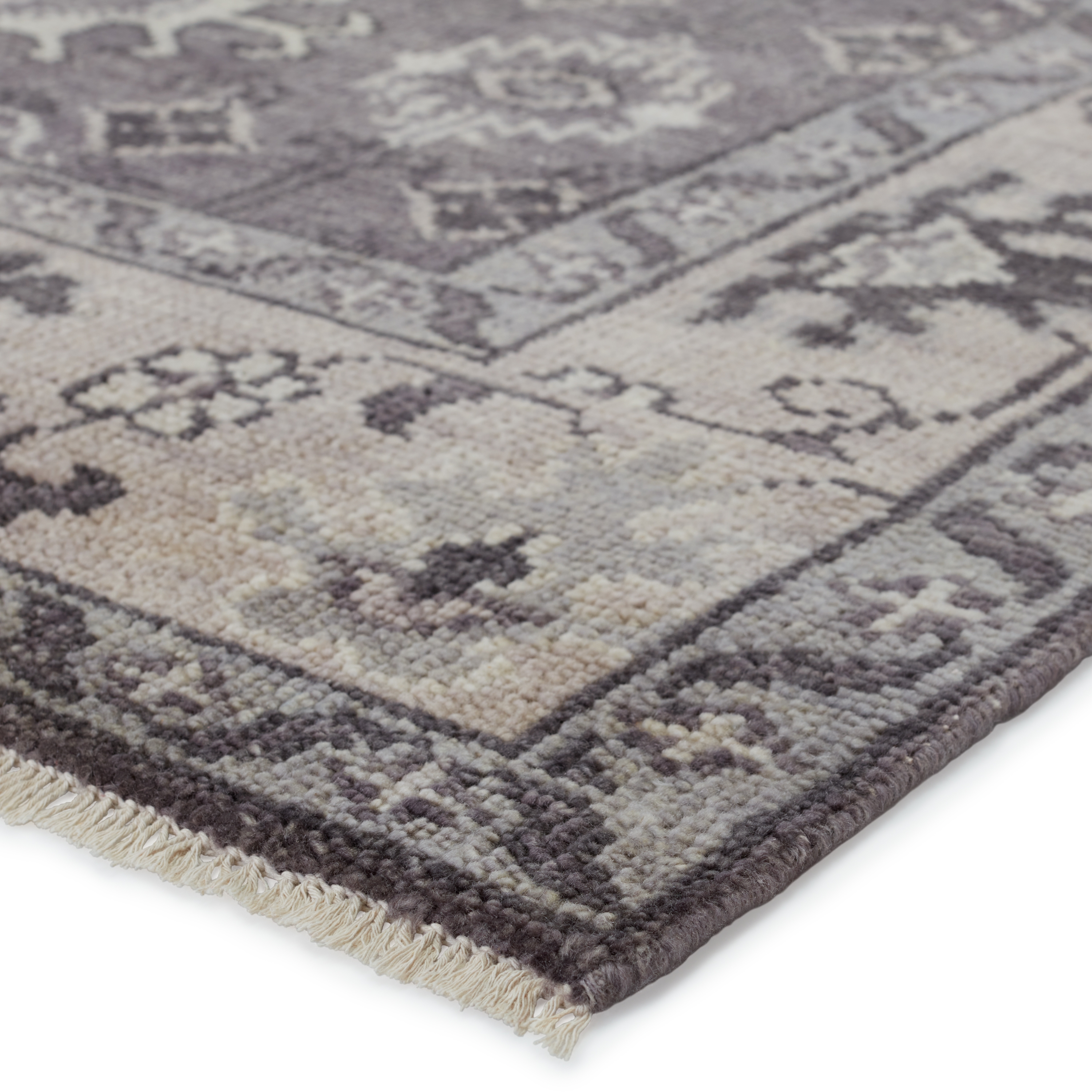 Kella Hand-Knotted Medallion Gray Area Rug (10'X14') - Image 1