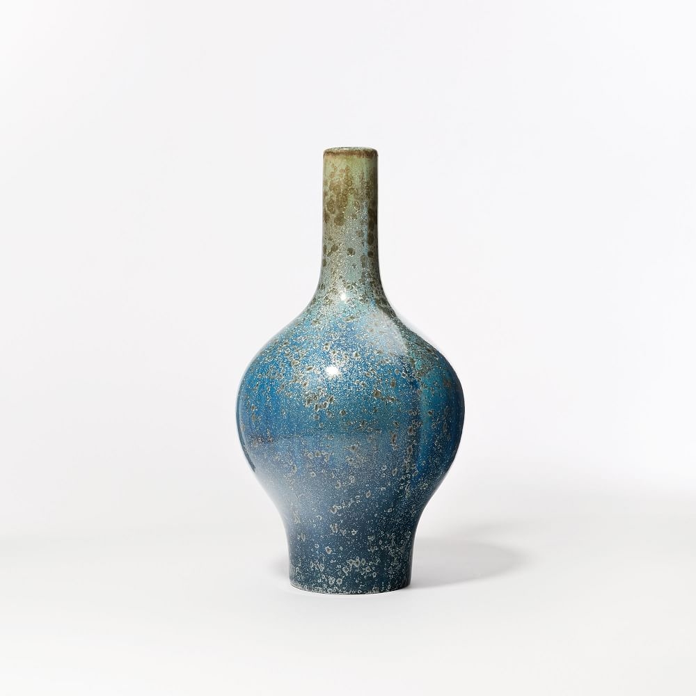 Reactive Glaze Vase, Ocean, Large, 19" - Image 0