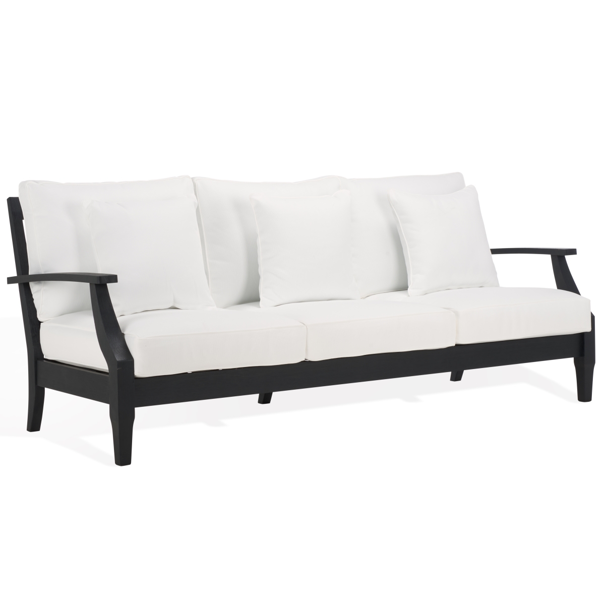 Martinique Wood Patio Sofa - Black/White - Image 5