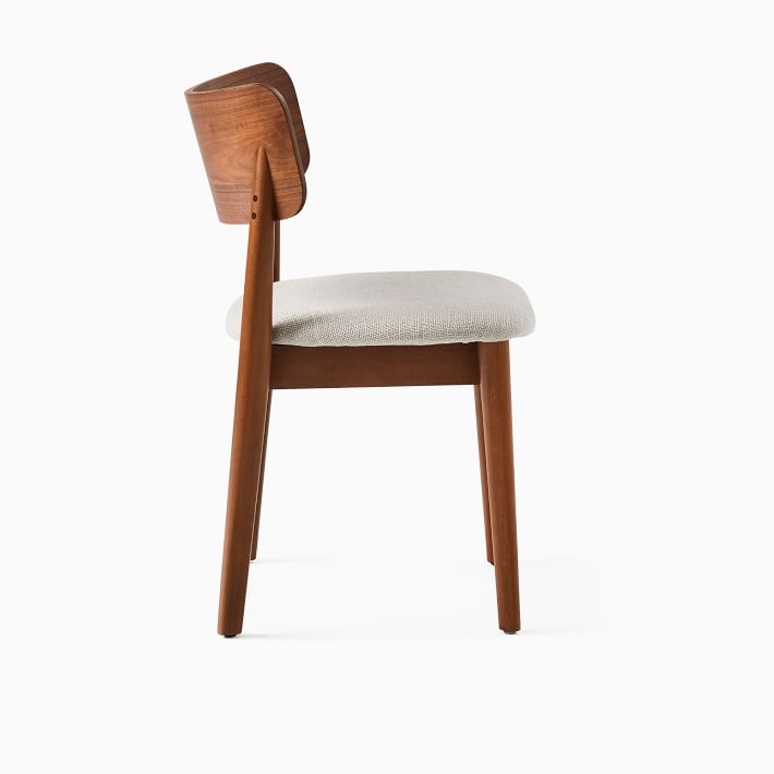 Lalia Dining Chair, Chunky Basketweave Stone, Cool Walnut - Image 2