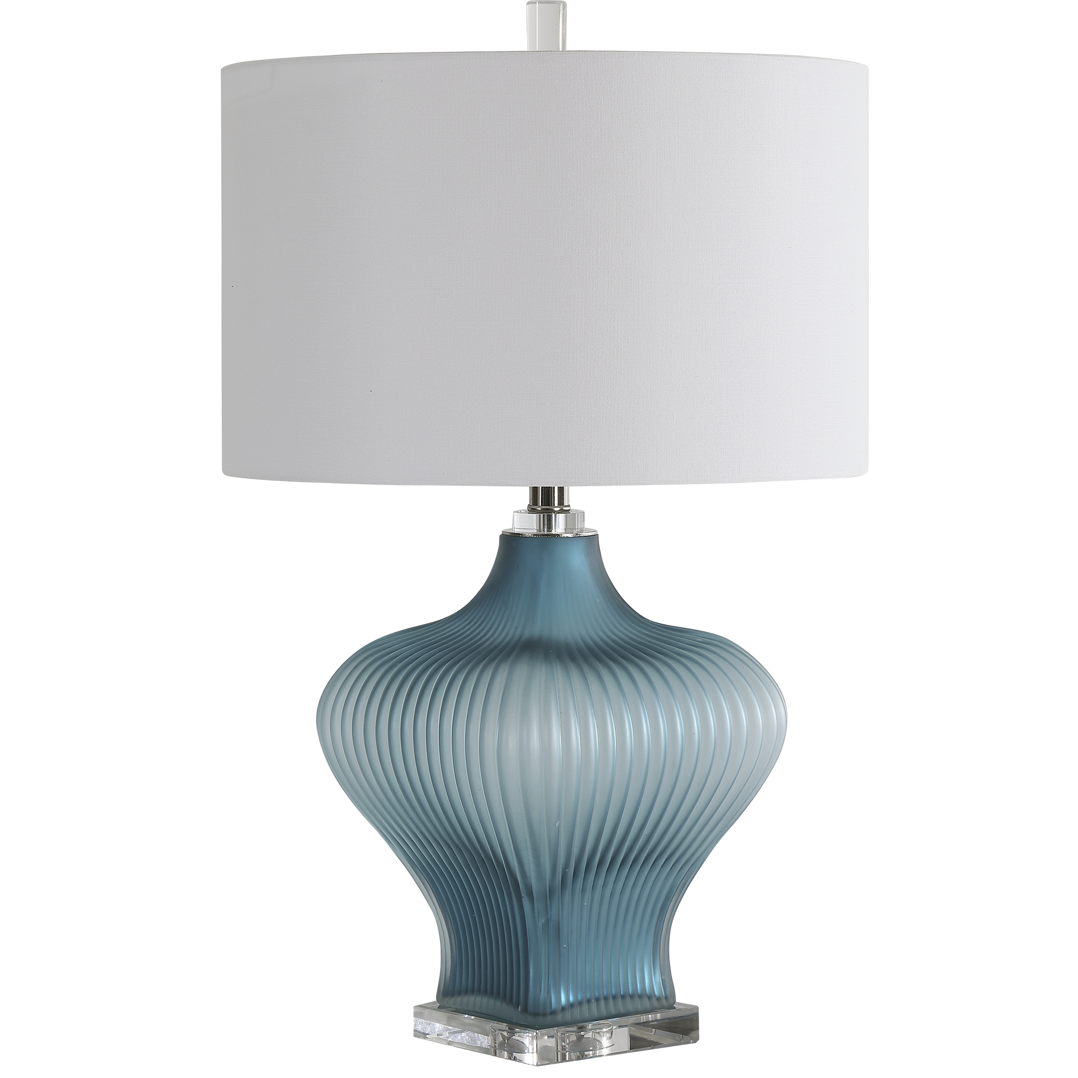 Marjorie Frosted Turquoise Table Lamp - Image 3