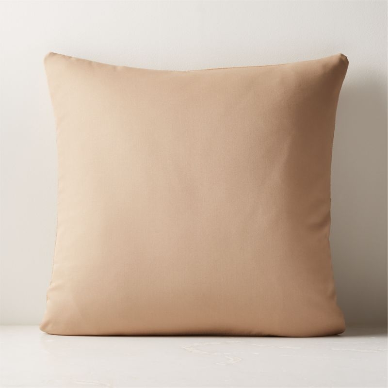 Pieced Camel Suede Throw Pillow with Feather-Down Insert 20" - Image 1