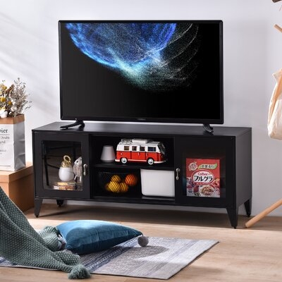 TV Cabinet Industrial Style With 2 Door Metal TV Stand For Living Room Entertainment Center For Tvs Up To 55" - Image 0