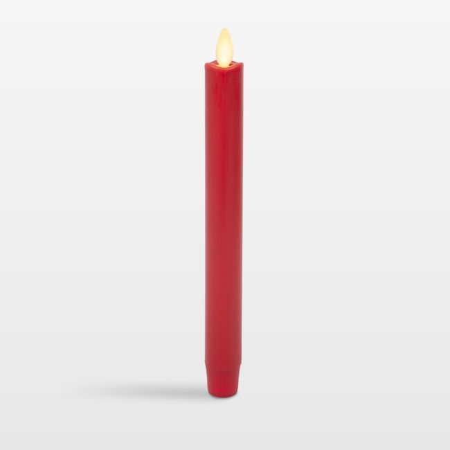 Flicker Flameless Red Taper Candle - Image 0