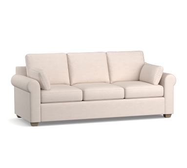 Jenner Roll Arm Upholstered Sofa 92", Down Blend Wrapped Cushions, Chenille Basketweave Oatmeal - Image 2