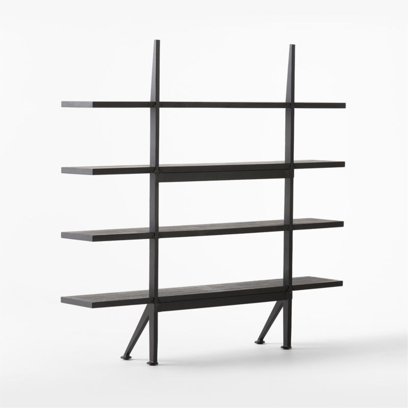 Azzurra Black Metal and Wood Bookshelf - Image 4
