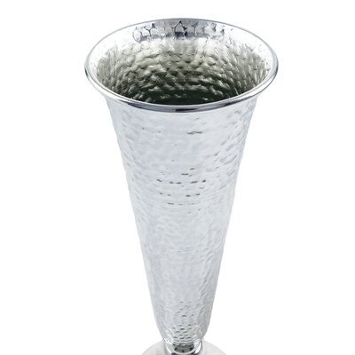 Hammered Metal Trumpet Vase - Image 0