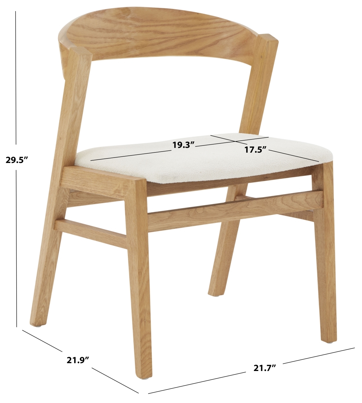 Abigayle Wood And Boucle Dining Chair - Ivory/Natural - Image 5