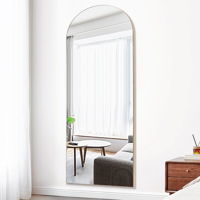 Ayrin Floor Full Length Mirror, Light Wood - Image 4
