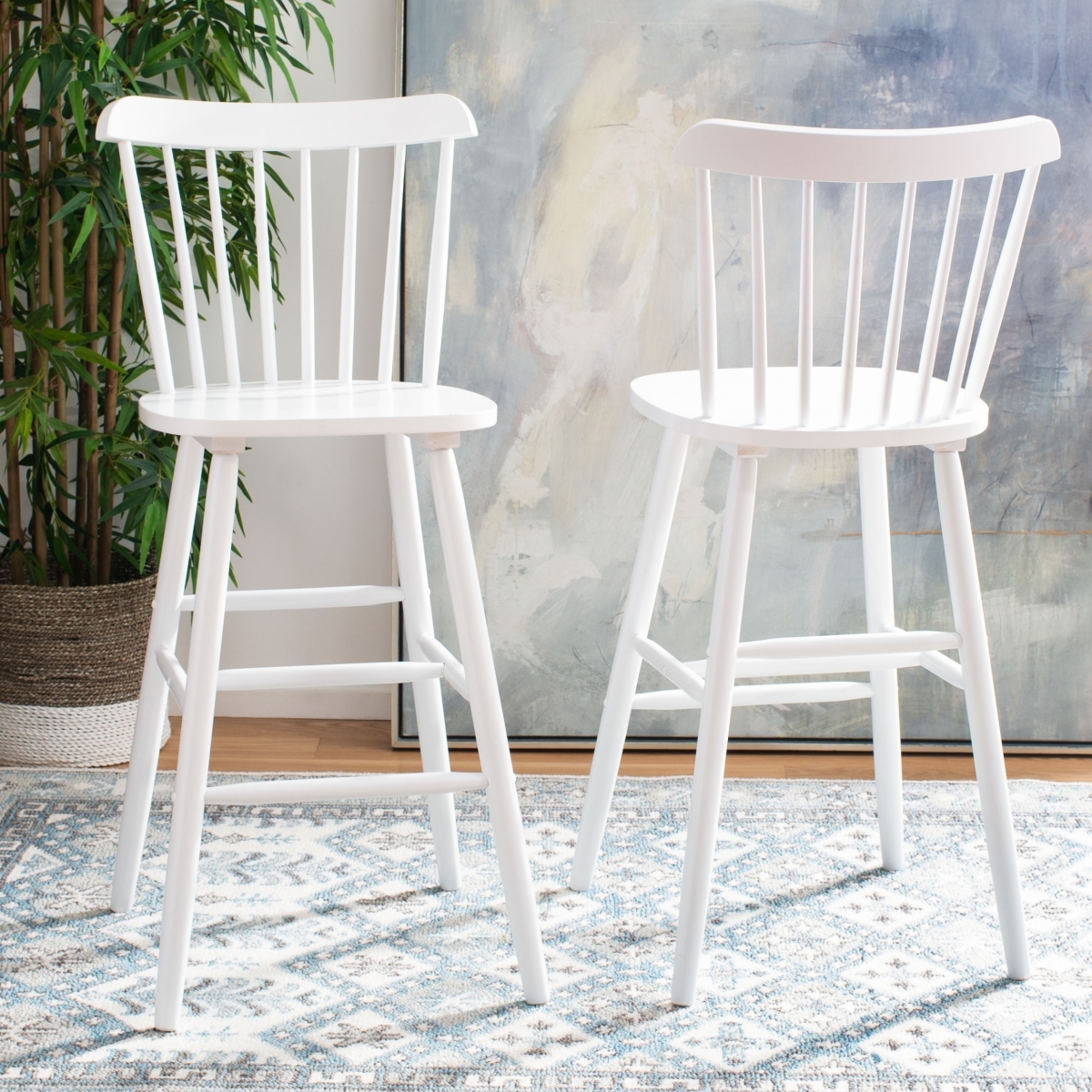 Galena Bar Stool - White - Safavieh - Image 1