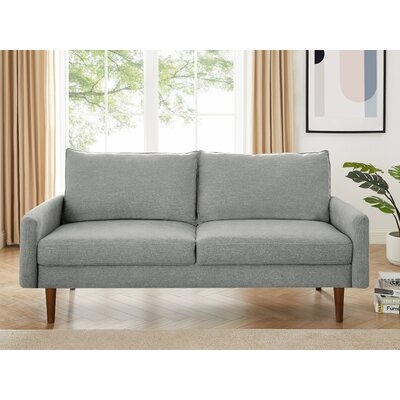 Linen Blend Round Arm Sofa - Image 0