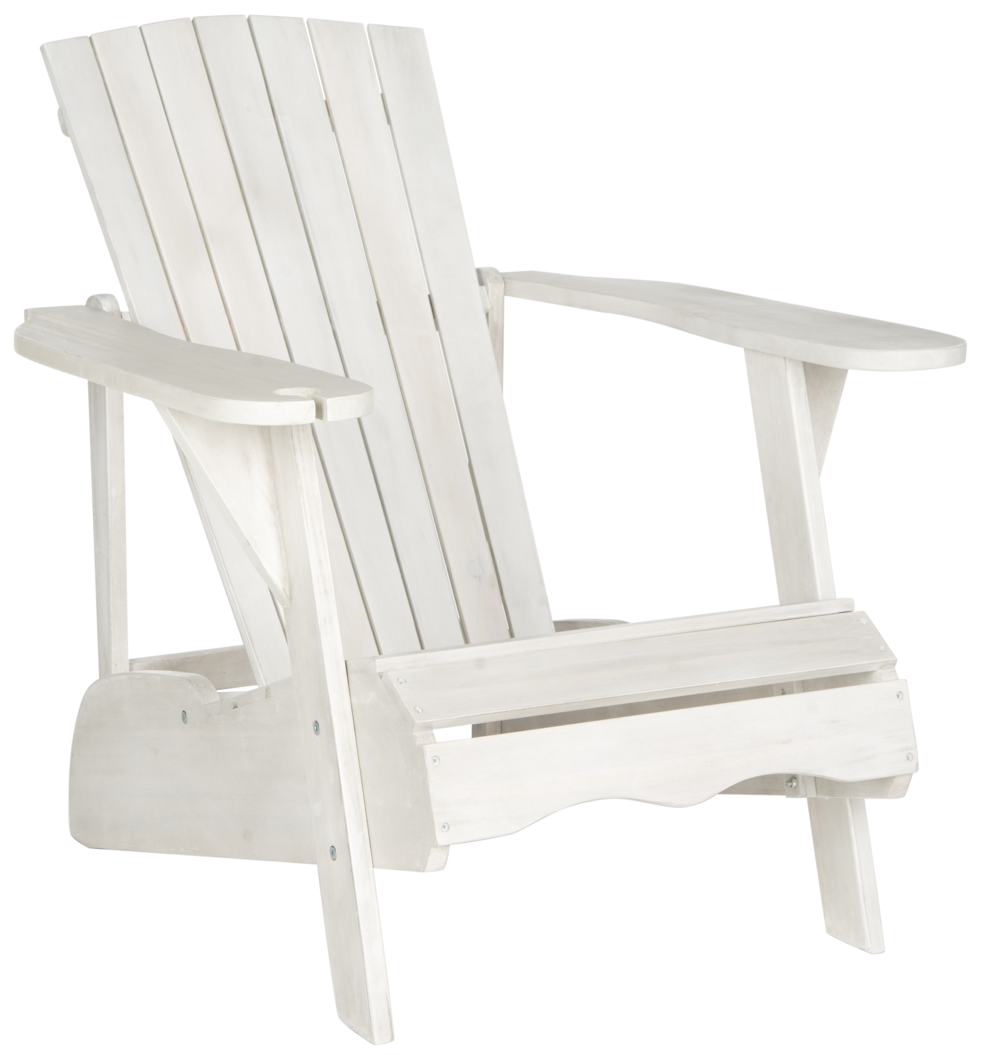 Vista Wine Glass Holder Adirondack Chair - Antique White - Safavieh - Image 1