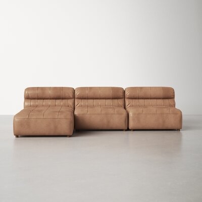 Anya 108" Wide Genuine Leather Modular Sofa & Chaise