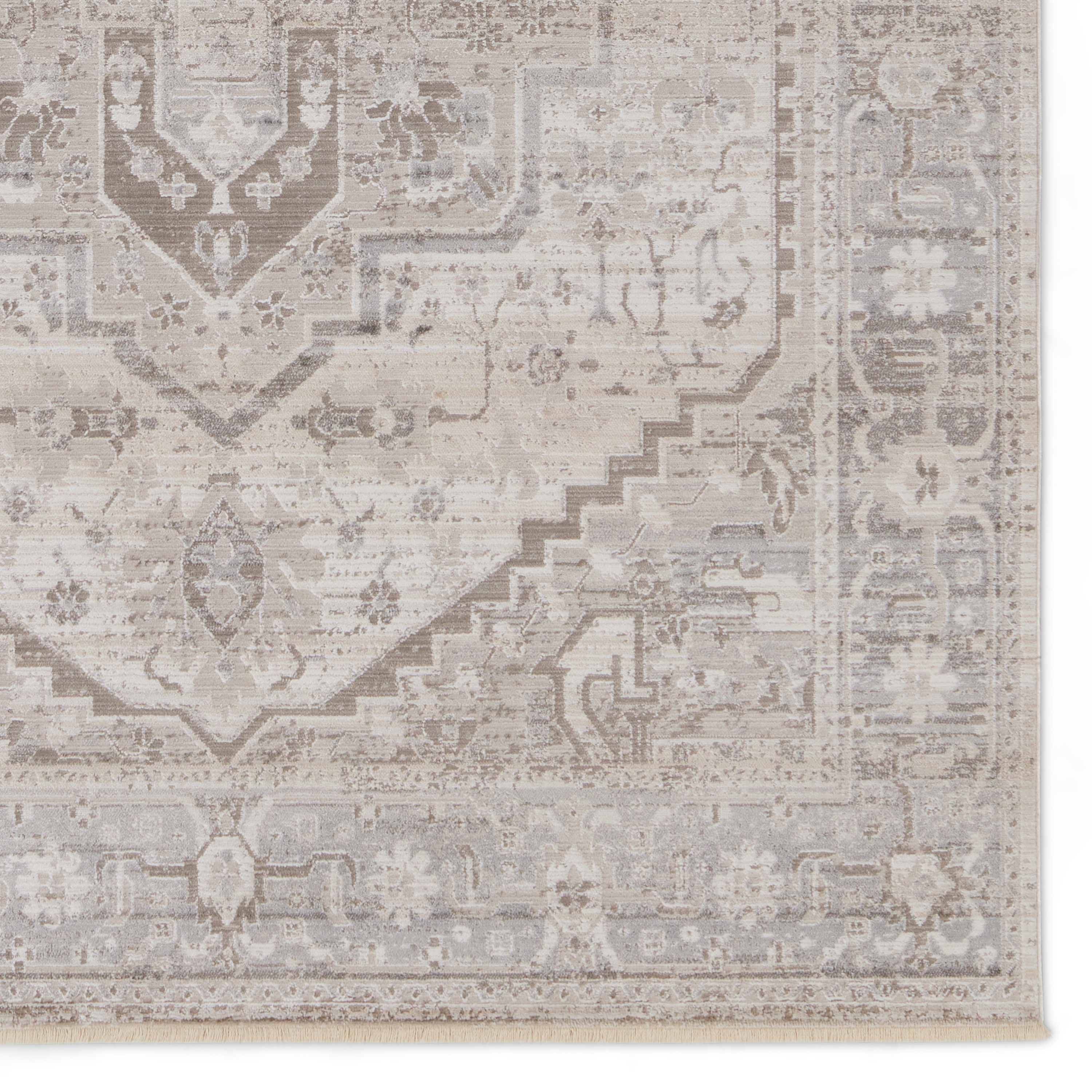 Vibe by Venn Medallion Taupe/ Silver Area Rug (5'3"X7'6") - Image 3