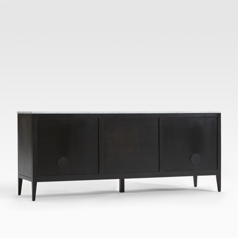 Enzo 72" Black Storage Media Console with Marble Top - Image 5