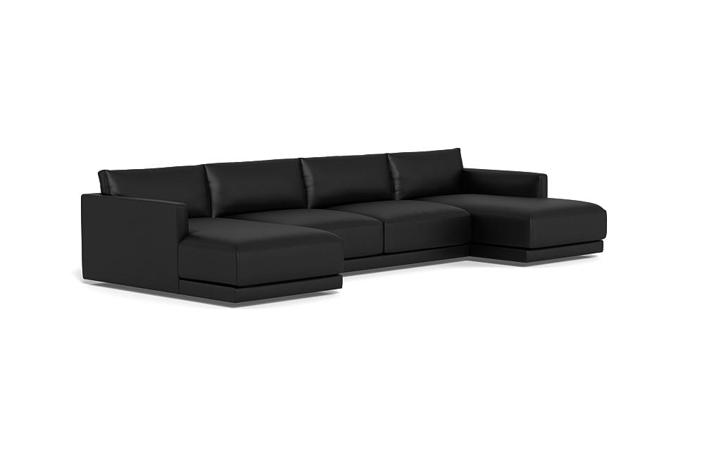 Lukas Leather 3-Piece 4-seat U-Chaise Sectional  - Image 4
